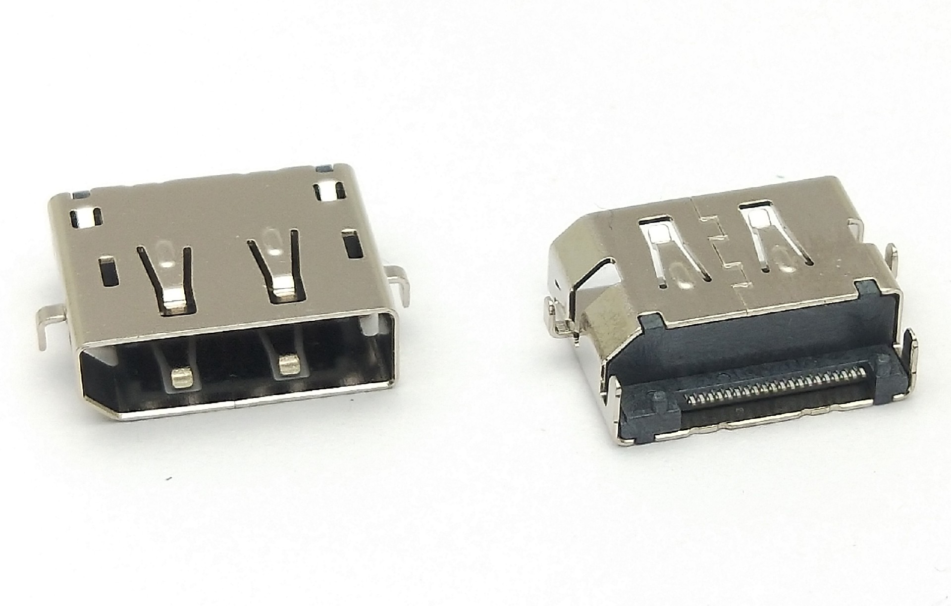 Display Port  母頭  SMT  沉板式  無(wú)翻邊，1.2 PCB 置中
